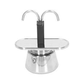 Moka Pot 100ml Dual Pipe Stainless Steel Durable Food Grade Anti Scald Nonslip Thickened Strainer Widely Used Mocha Pot