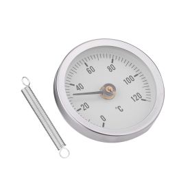 63mm Waterproof Dustproof IP55 0-120¬∞ Bimetal Temperature Spring Thermometer Pipe Surface