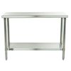 Stainless Steel Top Food Safe Prep Table Utility Work Bench with Bottom Shelf