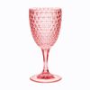 Diamond Cut Plastic Wine Glasses Set of 4 (12oz), BPA Free Acrylic Wine Glass Set, Unbreakable Red Wine Glasses, White Wine Glasses