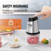 VEVOR Food Processor, Electric Meat Grinder with 4-Wing Stainless Steel Blades, 2.5 Cup Glass Bowl, 400W Electric Food Chopper