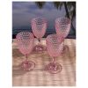 Diamond Cut Plastic Wine Glasses Set of 4 (12oz), BPA Free Acrylic Wine Glass Set, Unbreakable Red Wine Glasses, White Wine Glasses