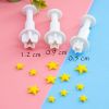 2 Sets Star Shape Cookie Cutters Decorating Fondant Embossing Tool Plunger Cake Cutter Biscuits Mold