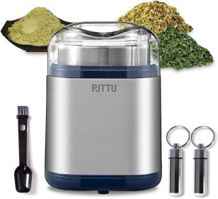 Electric Grinder For Herb,Spice,Pollen And Coffee Fast Grinding For Flower Buds,Dry Spices,And Herbs Compact Size  Silver