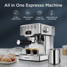 Geek Chef Espresso Machine, 20 Bar Espresso Machine With Milk Frother For Latte, Cappuccino, Macchiato, For Home Espresso Maker, 1.8L Water Tank, Stai Geek Chef Espresso Machine, 20 Bar Espresso Machine With Milk Frother For Latte, Cappuccino, Macchiato, For Home Espresso Maker, 1.8L Water Tank, Stai