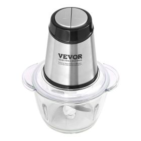 VEVOR Food Processor, Electric Meat Grinder with 4 Stainless Steel Blades, 400W Electric Food Chopper, 5 Cup Glass Bowl VEVOR Food Processor, Electric Meat Grinder with 4 Stainless Steel Blades, 400W Electric Food Chopper, 5 Cup Glass Bowl