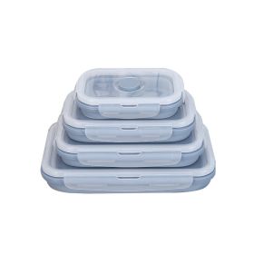 Silicone lunch box (Option: Blue1-1200ml)