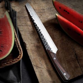 Kitchen Large Watermelon Utility Cutting Knife (Color: Black)