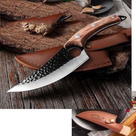 Slaughter Cutting Meat Boning Small Scimitar Special Skinning Killing Pigs Butcher (Option: Sheath-Brown-Q1pc)