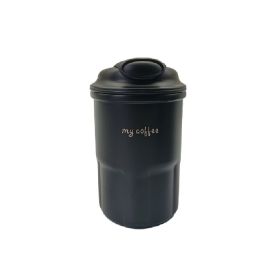 Stainless Steel Water Bottle Cup Thermos (Color: Black)