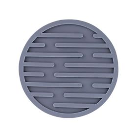 1pc Silicone Mat Heat Resistant Cup Mat Coasters Round Non-slip Table Placemat Tools (Color: gray)