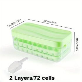 1pc Ice Tray Mold Honeycomb Silicone Ice Tray Hexagonal Ice Tray 37 Honeycomb Ice Trays (Color: Set Green)