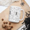 White Glossy Coffee Mugs Luxe with Geometric Design By HadiArts