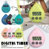 LED Counter Display Alarm Clock Manual Electronic Countdown Sports Sucker Digital Timer Kitchen Cooking Shower Study Stopwatch