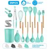 35Pcs Kitchen Cooking Utensils Set Spatula Set Baking Utensil Set Kitchen Accessories Necessities with Holder Egg Whisk Separator Tong Turner Spoons C