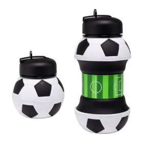 Sports Water Bottle, Silicone Collapsible Spherical Drinking Mug, Leak-proof Squeezable Shockproof, Basketball Soccer Baseball Billiards Volleyball Go (Option: A)